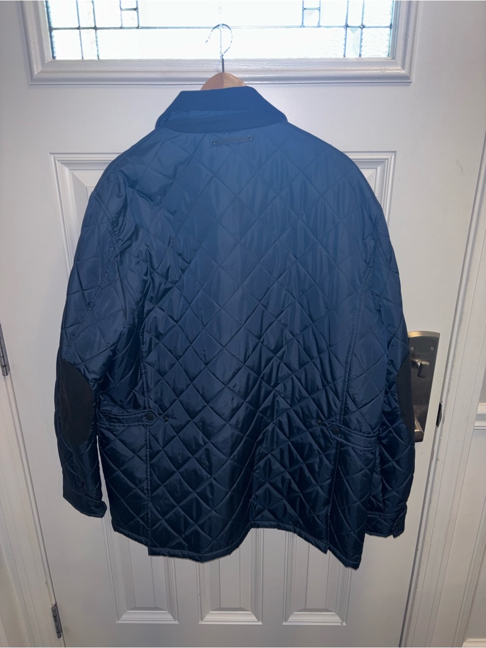 Cole Haan Quilted Navy Utility Jacket with Black Collar - Picture 4 of 7